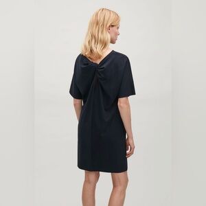 COS Twist Back Dress Navy
